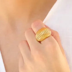 vanntett ring i forgylt stål - OCEANA