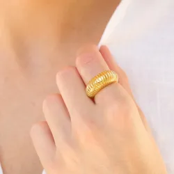 vanntett ring i forgylt stål - OCEANA