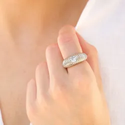 vanntett hjerte ring i stål - OCEANA