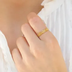 vanntett justerbar ring i forgylt stål - OCEANA