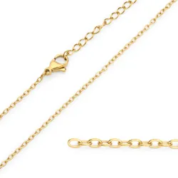 vanntett halskjede i forgylt stål 38 + 7 cm x 1,3 mm  - OCEANA