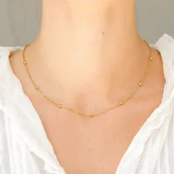 vanntett halskjede i forgylt stål - OCEANA