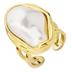 vanntett justerbar ring i forgylt stål - OCEANA