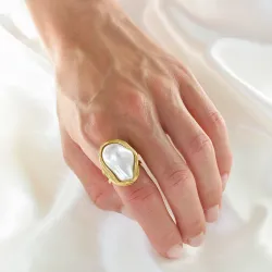 vanntett justerbar ring i forgylt stål - OCEANA