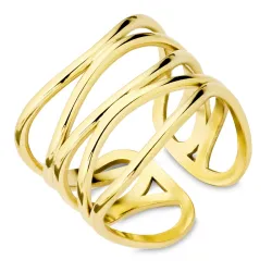 vanntett justerbar ring i forgylt stål - OCEANA