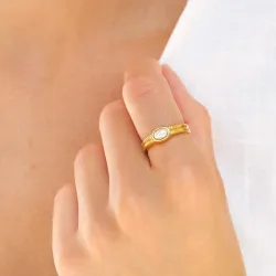 vanntett ring i forgylt stål - OCEANA