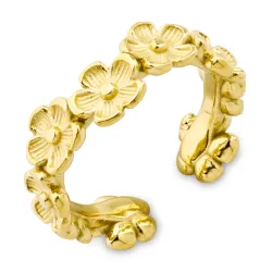 vanntett blomst ring i forgylt stål - OCEANA