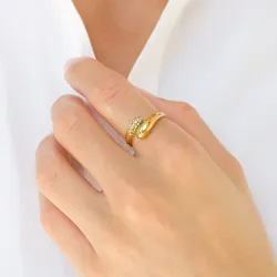 vanntett ring i forgylt stål - OCEANA