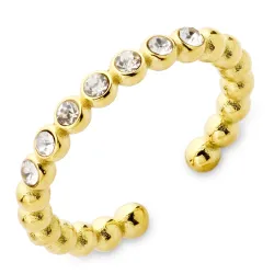 vanntett zirkon ring i forgylt stål - OCEANA