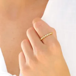 vanntett zirkon ring i forgylt stål - OCEANA