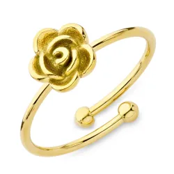 vanntett blomst ring i forgylt stål - OCEANA