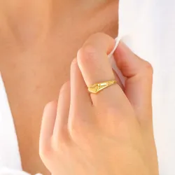 vanntett ring i forgylt stål - OCEANA