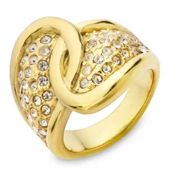 vanntett zirkon ring i forgylt stål - OCEANA