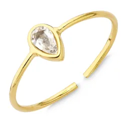 vanntett zirkon ring i forgylt stål - OCEANA