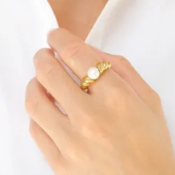 vanntett ring i forgylt stål - OCEANA