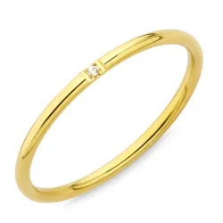 vanntett zirkon ring i forgylt stål - OCEANA