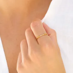 vanntett zirkon ring i forgylt stål - OCEANA