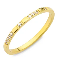 vanntett zirkon ring i forgylt stål - OCEANA