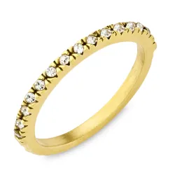 vanntett zirkon ring i forgylt stål - OCEANA