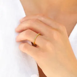 vanntett zirkon ring i forgylt stål - OCEANA