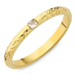 vanntett zirkon ring i forgylt stål - OCEANA