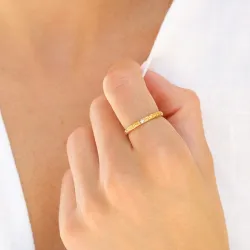 vanntett zirkon ring i forgylt stål - OCEANA