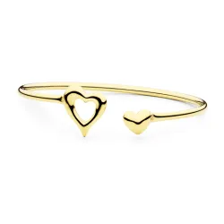 vanntett hjerte armring i forgylt stål - OCEANA