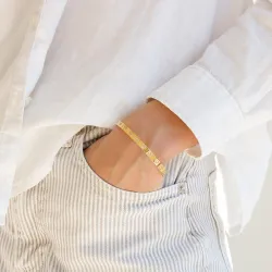 vanntett hjerte armring i forgylt stål - OCEANA