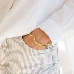 vanntett armring i forgylt stål - OCEANA