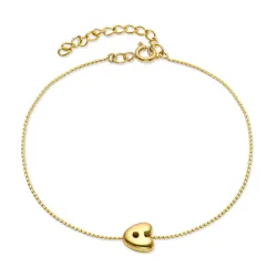 vanntett bokstav a armbånd i forgylt stål - OCEANA