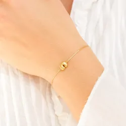 vanntett bokstav c armbånd i forgylt stål - OCEANA