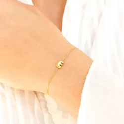 vanntett bokstav e armbånd i forgylt stål - OCEANA