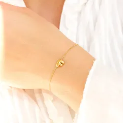 vanntett bokstav f armbånd i forgylt stål - OCEANA