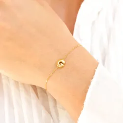 vanntett bokstav g armbånd i forgylt stål - OCEANA