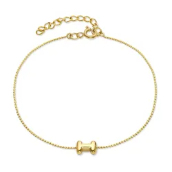 vanntett bokstav i armbånd i forgylt stål - OCEANA