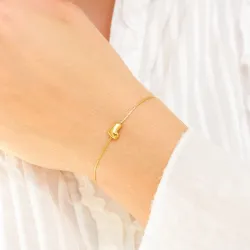 vanntett bokstav l armbånd i forgylt stål - OCEANA