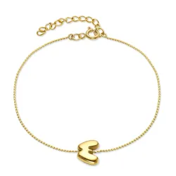 vanntett bokstav m armbånd i forgylt stål - OCEANA