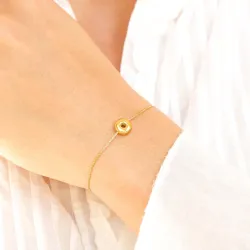 vanntett bokstav o armbånd i forgylt stål - OCEANA