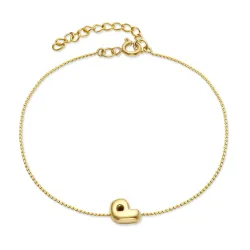 vanntett bokstav p armbånd i forgylt stål - OCEANA