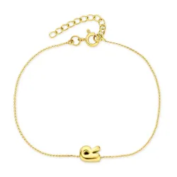 vanntett bokstav r armbånd i forgylt stål - OCEANA