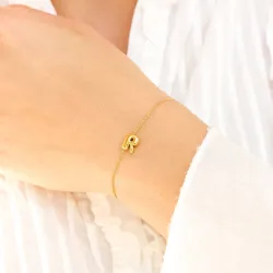 vanntett bokstav r armbånd i forgylt stål - OCEANA