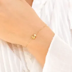 vanntett bokstav s armbånd i forgylt stål - OCEANA