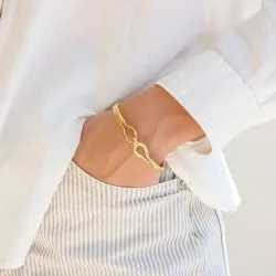 vanntett infinity armring i forgylt stål - OCEANA