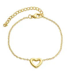 vanntett hjerte armbånd i forgylt stål - OCEANA