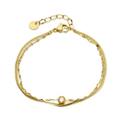 vanntett armbånd i forgylt stål - OCEANA