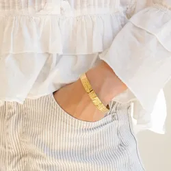 vanntett armring i forgylt stål - OCEANA