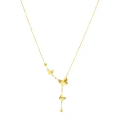 vanntett sommerfugl halskjede i forgylt stål - OCEANA