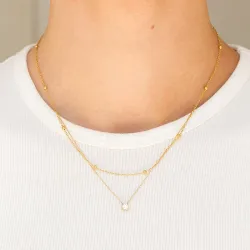 vanntett halskjede i forgylt stål - OCEANA