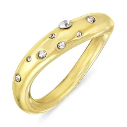 vanntett zirkon ring i forgylt stål - OCEANA