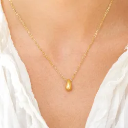 vanntett halskjede med anheng i forgylt stål - OCEANA